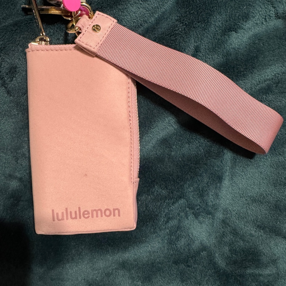 •SOLD•lululemon athletica Light Pink Wristlet Card Holder with Strap